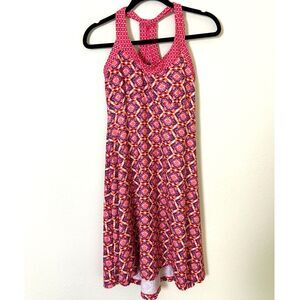 Prana Cali Active Scoop Neck Racer Back Soft Dress Pink M tennis hiking outdoors